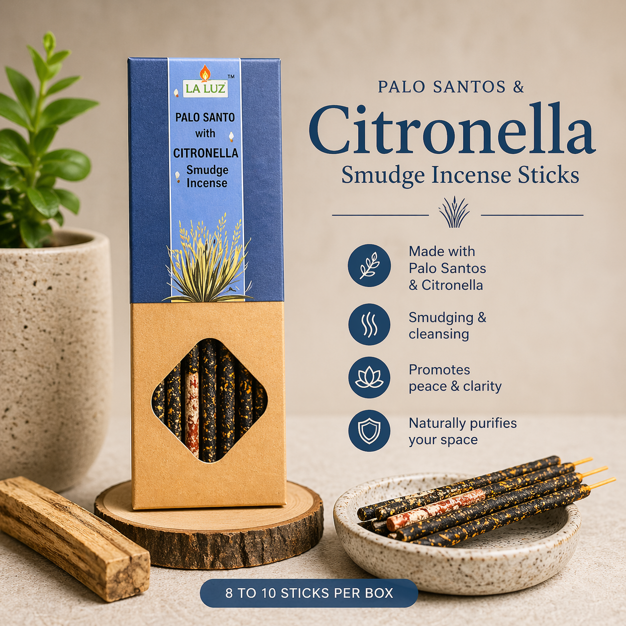 Palo Santos & Citronella Smudge Sticks