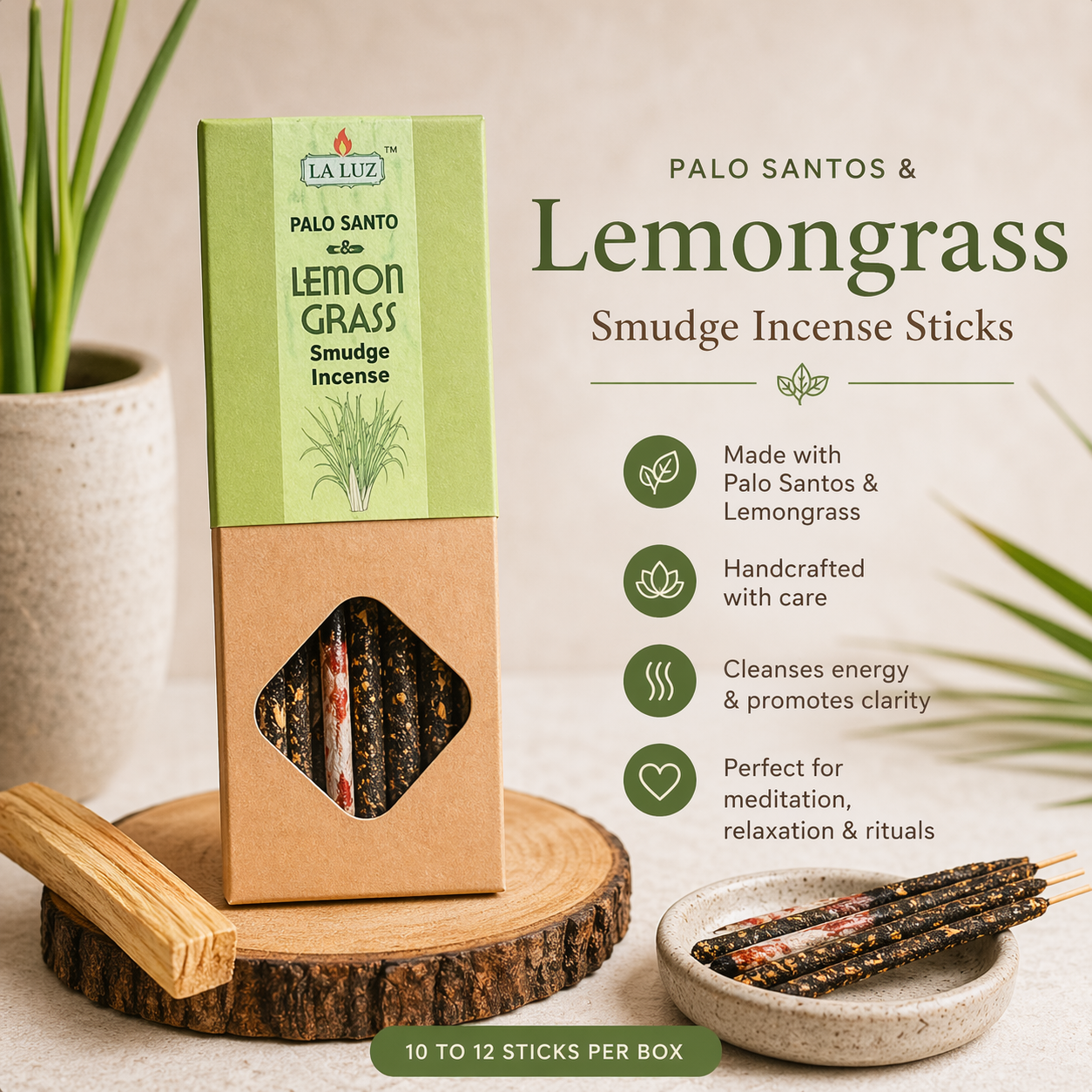 Palo Santos & Lemongrass Smudge Sticks