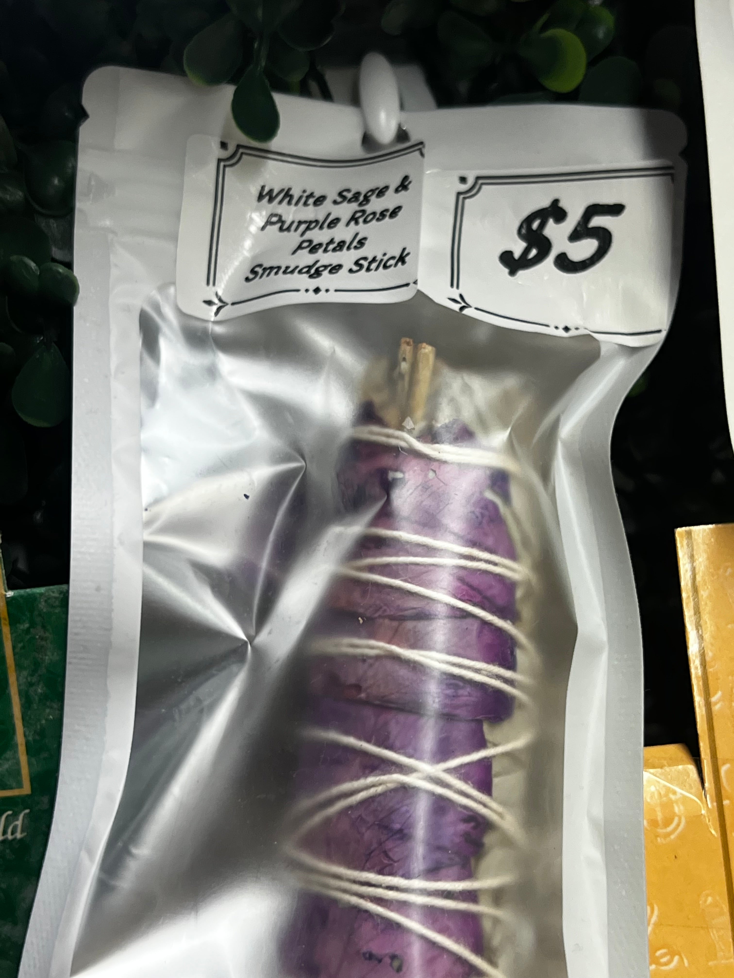 White Sage with Purple Rose Petals