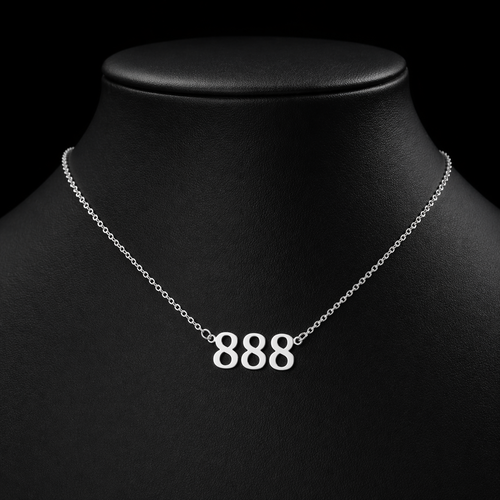 888 Number Necklace 18K Gold PVD Stainless Steel